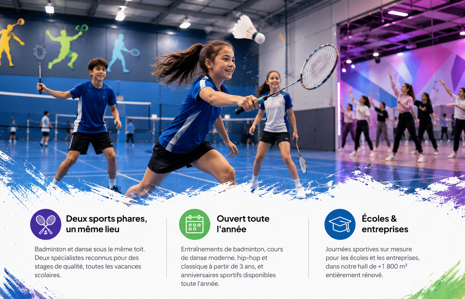 Enfants jouant au badminton