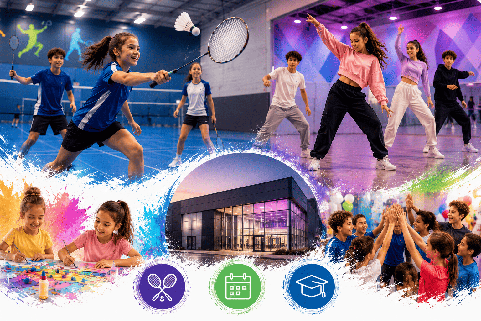 Enfants heureux pratiquant du sport